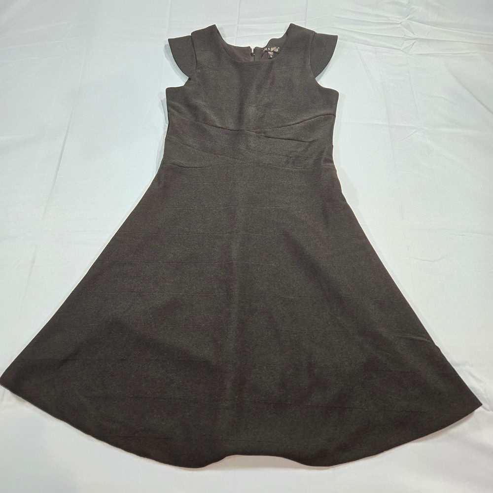 Ava & Yelly Girls Black Petal Sleeve Bandage Fit Flare Dress Size 14 Y4191132